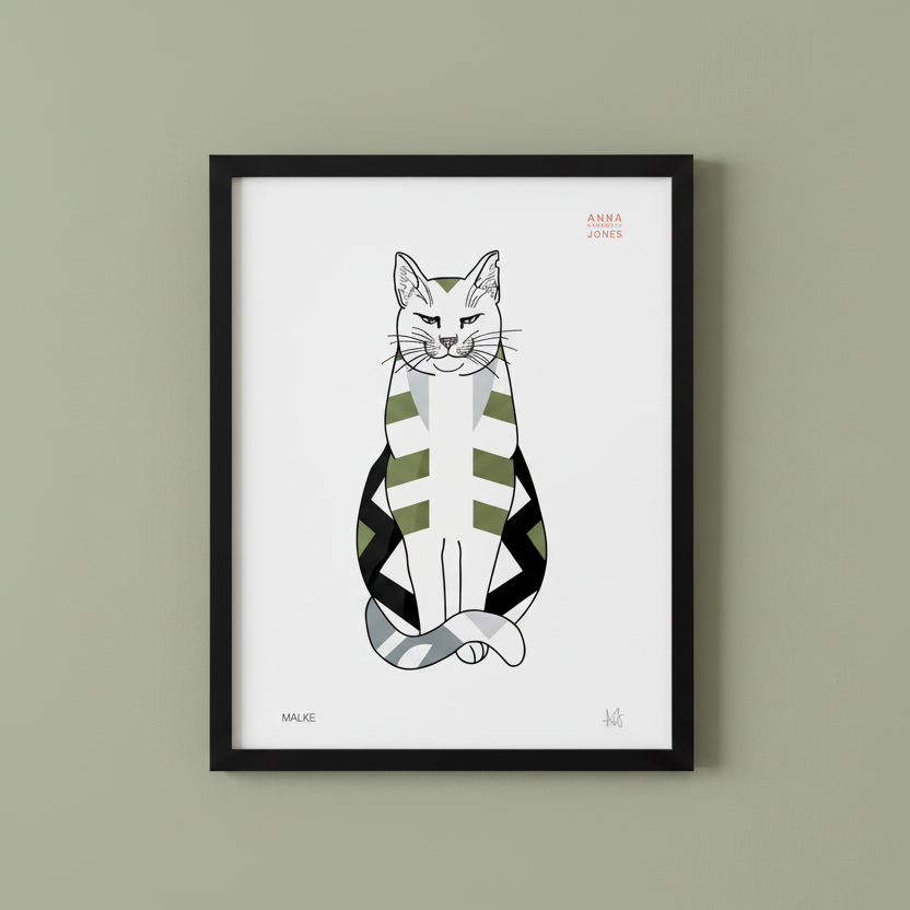 Cat Art Print Trio – Faerie, Olympia & Malkie A3